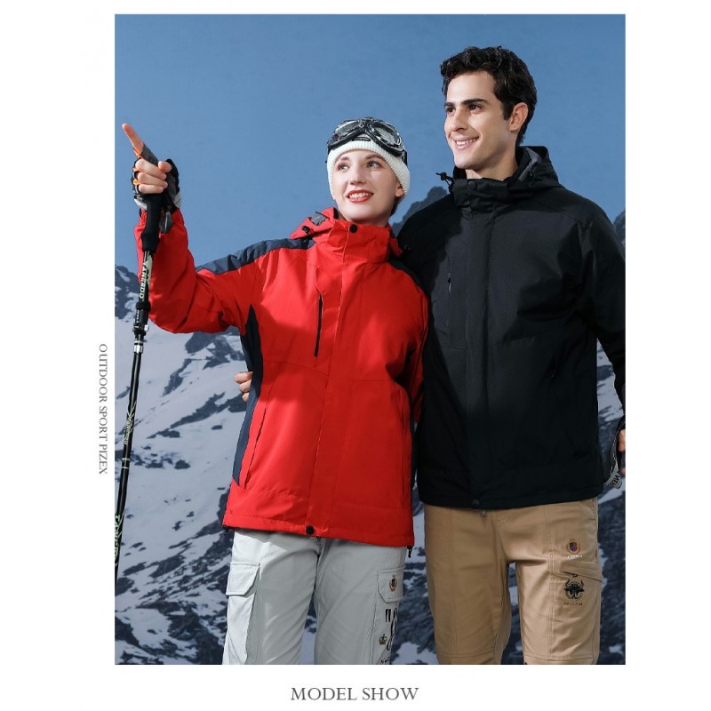 Men& WOMEN three-in-one detachable winter outdoor overcoat with thickened waterproof overcoat