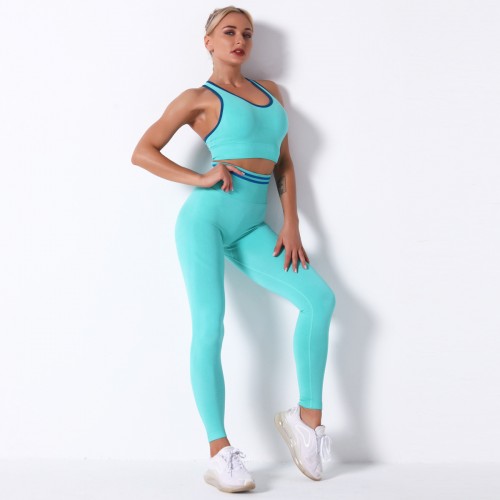New Product knitting seamless sexy line buttock raising Yoga Pants Sports Yoga Bra fitness suit 