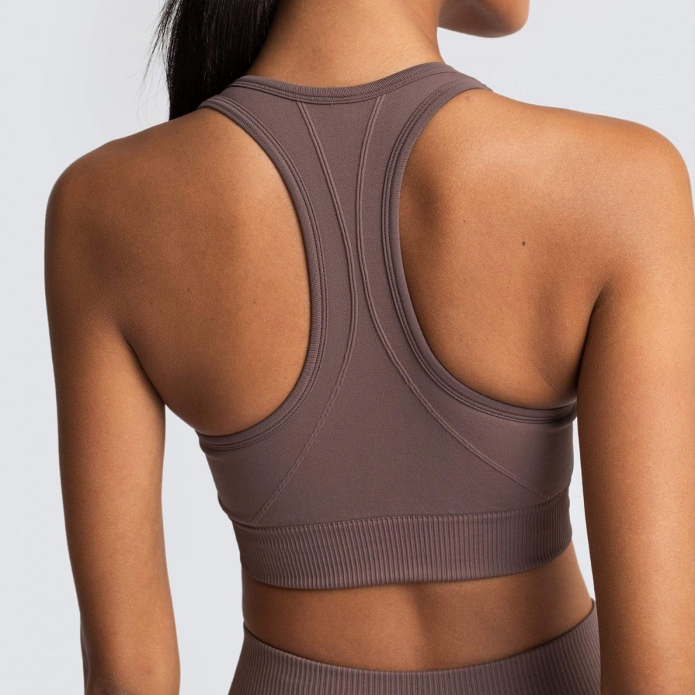 Quick-dry beauty back sports bra outdoor sports running seamless knit fitness vest 