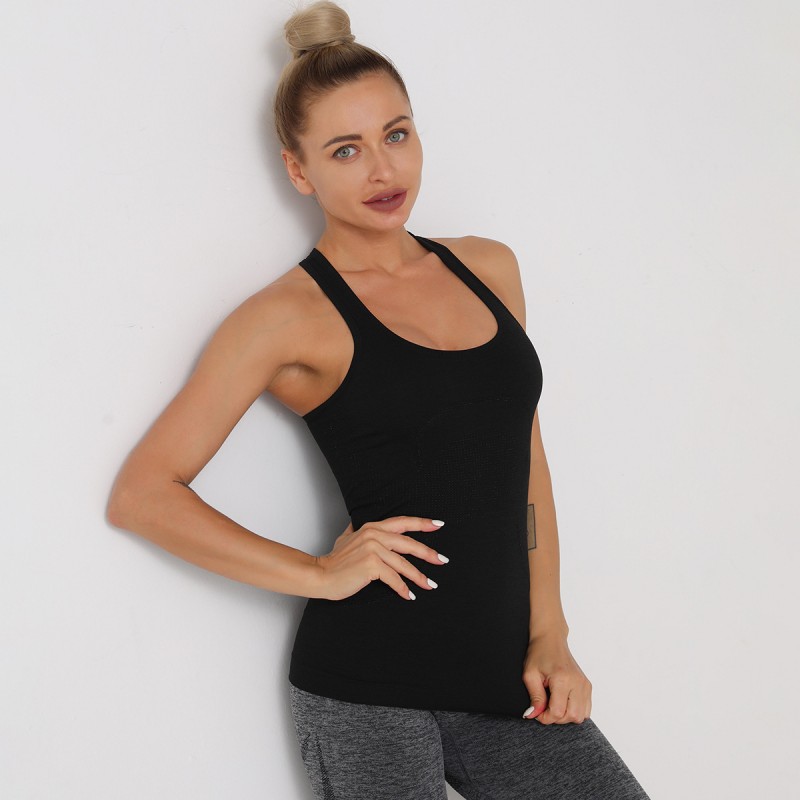 Lulu the same style, professional seamless Yoga beauty back sports breathable halter vest speed dry fitness jacket women