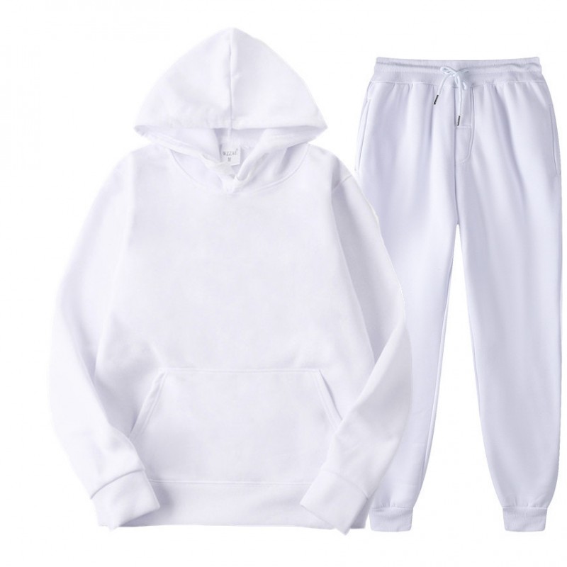 New Solid Color Winter Hoodie sports men’s sports suit cashmere thickening men’s sweater set