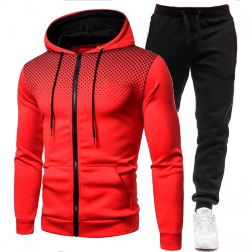 Autumn and winter men’s polka-dot Zipper euro-n Trend Sports Cardigan + casual pants suit men’s jacket