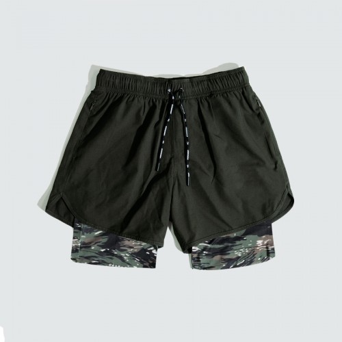 New Muscle running speed dry shorts men’s sports casual outdoor loose zippered pocket double-decker gym pants