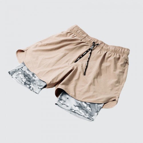 New Muscle running speed dry shorts men’s sports casual outdoor loose zippered pocket double-decker gym pants