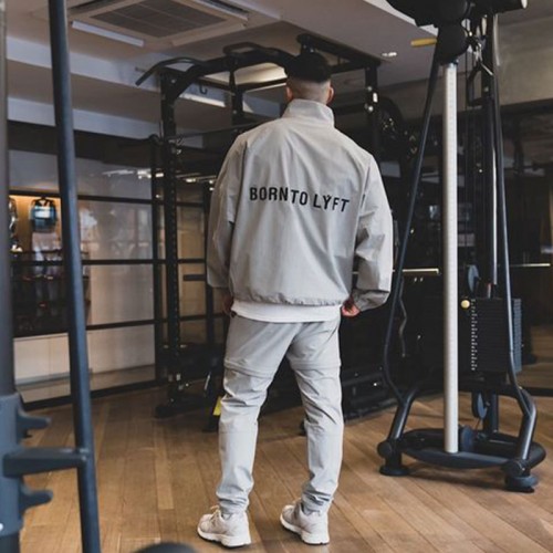 Cross-border Muscle Sports plus-size suit men’s long-sleeved shirt and trousers loose casual fitness two-piece suit