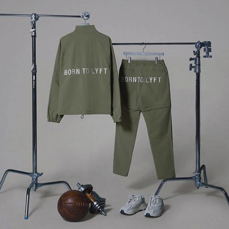 Cross-border Muscle Sports plus-size suit men’s long-sleeved shirt and trousers loose casual fitness two-piece suit