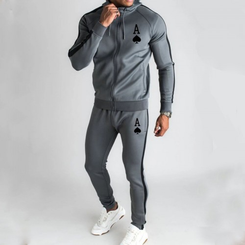 European and n new Spring and autumn casual suit men’s fashion fashion hooded zip-up shirt men’s two-piece sportswear