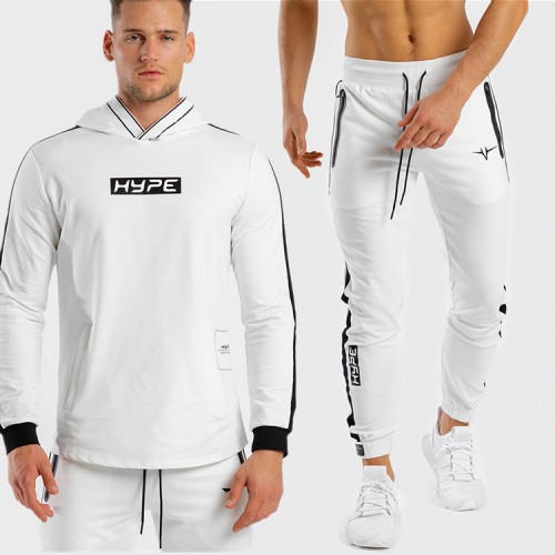 The new fall sports suit men, outdoor fitness sweater and trousers, fashion men’s two-piece casual sportswear 