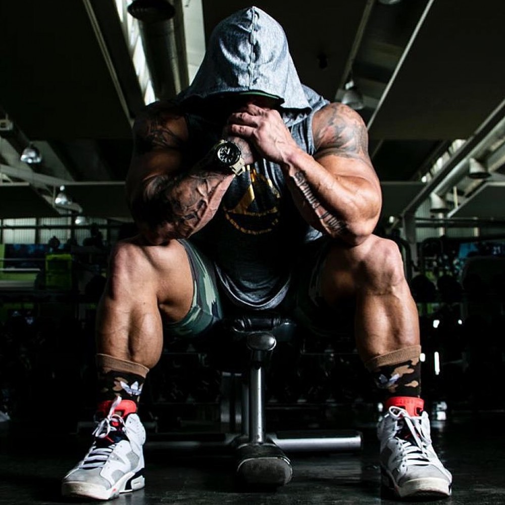 INS New Muscle sports family fitness vest with a cap and vest men’s sleeveless t-shirt running vest training Hoodie 
