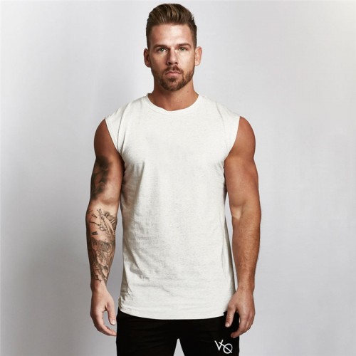 Muscle fitness brothers Europe and the United States logo cotton sports vest men’s running sleeveless t-shirt