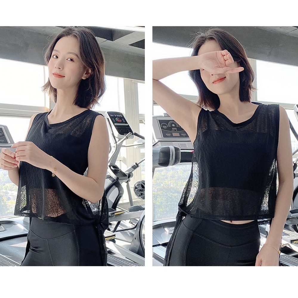 New Summer sleeveless and fashionable sports vest for women running in instagram fashion yoga loose top t-shirt 