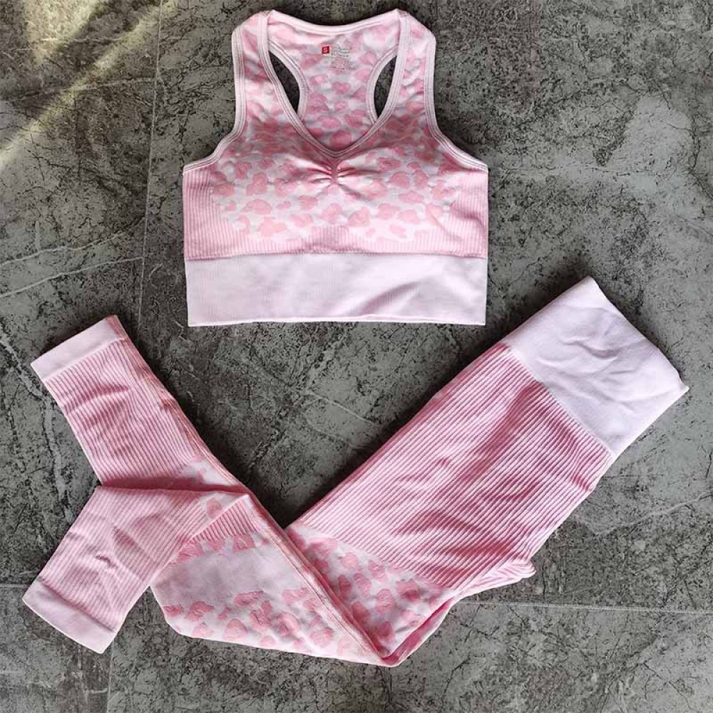 Amazon Leopard, peach, Butt, seamless Yoga Pants, sports, plus-size Bra, fitness suit, European and n Yoga suit, women’s suit 
