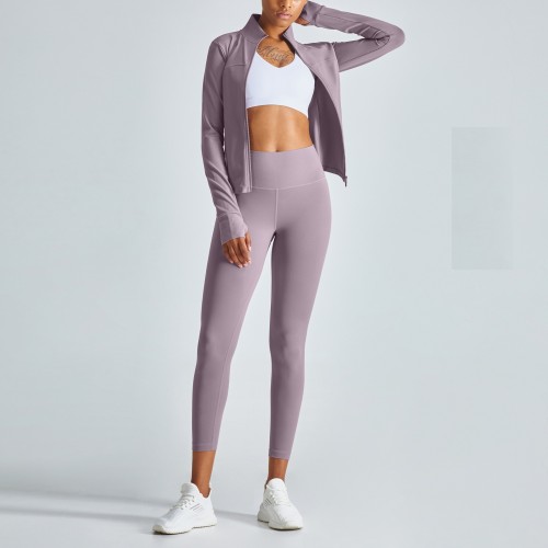 Amazon Lulu Yoga Jacket Jacket Jacket female outdoor spring summer suit, Slim long-sleeved Peach Yoga Pants 
