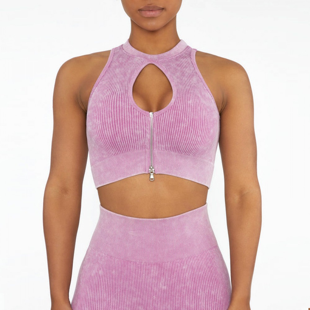 New zip-up sports jacket woman yoga vest speed dry wear one-piece sports underwear shock-proof fitness clothes woman 