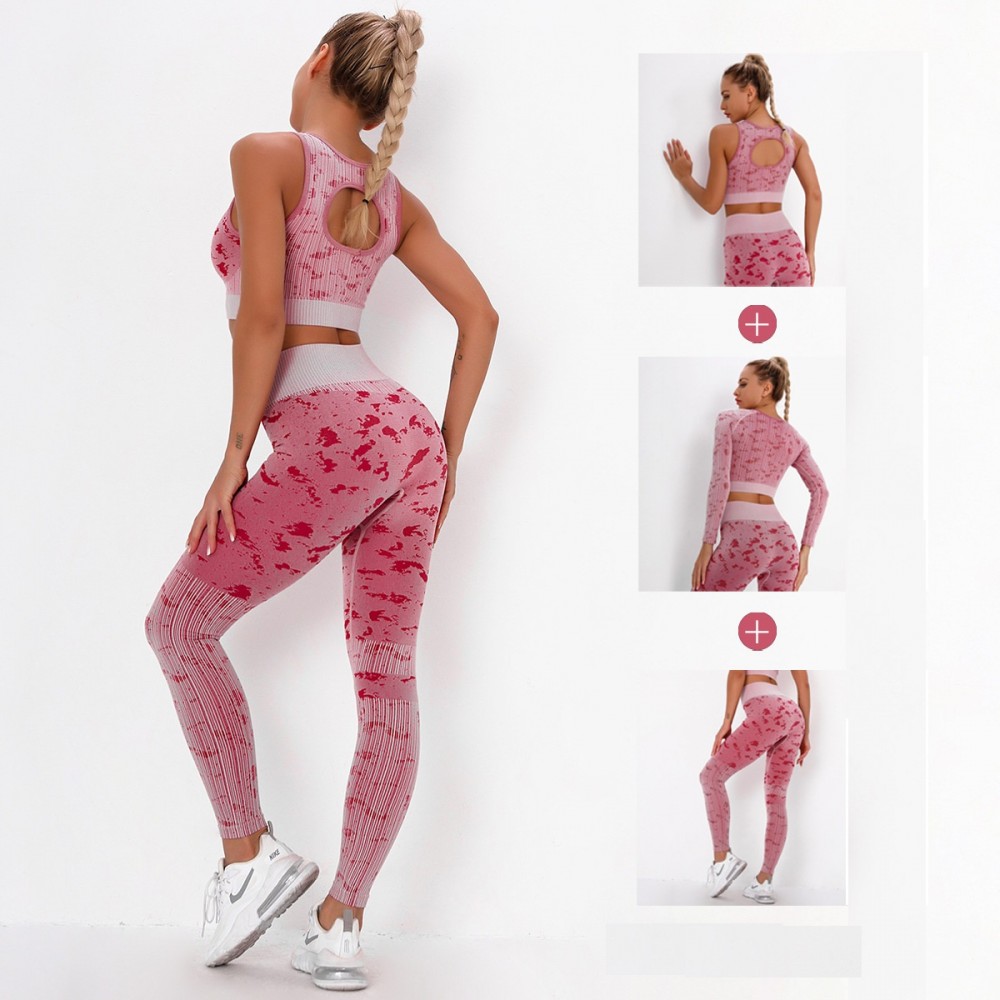 3pcs/set  bra+op+legging SEAMLESS WATER WASH PEACH BUTT LIFT YOGA set exercise fitness set sexy yoga 