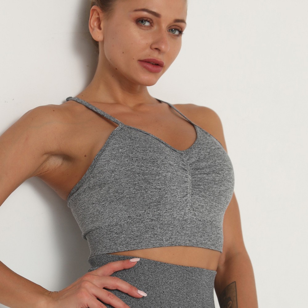  SEAMLESS WATER WASH PEACH BUTT LIFT YOGA set exercise fitness set sexy yoga BRA 
