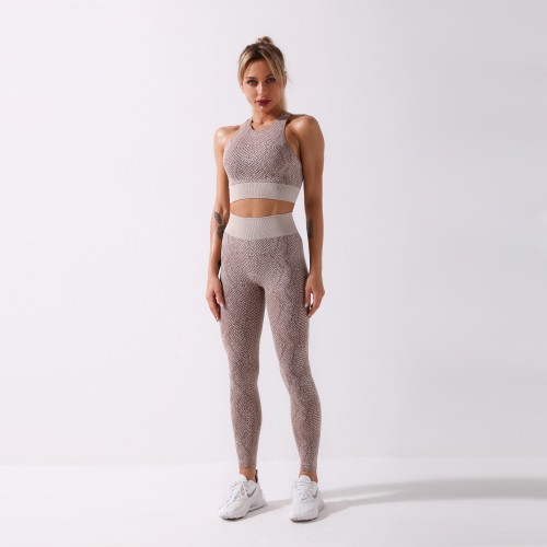 Shark knitted Amazon seamless yoga suit, snake sports bra fitness high-waisted trousers woman