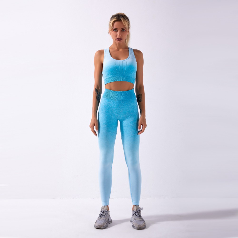 Shark Knit Aybl Bra Pants, tie-dyed gradient seamless yoga suit fall/winter women workout 