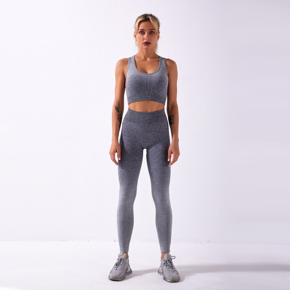 Shark Knit Aybl Bra Pants, tie-dyed gradient seamless yoga suit fall/winter women workout 