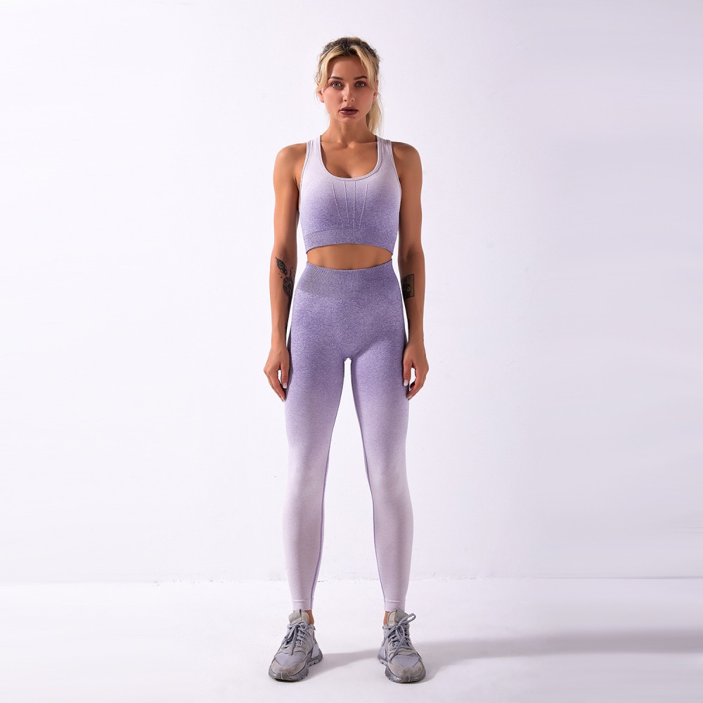 Shark Knit Aybl Bra Pants, tie-dyed gradient seamless yoga suit fall/winter women workout 