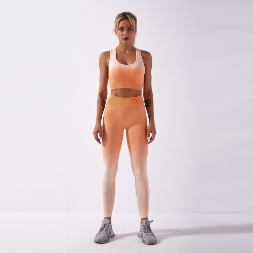 Shark Knit Aybl Bra Pants, tie-dyed gradient seamless yoga suit fall/winter women workout