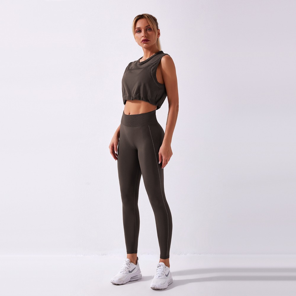 stand alone in Europe and the United States a source of supply, seamless yoga suit drawstring jacket fitness Pants Shark Gym 