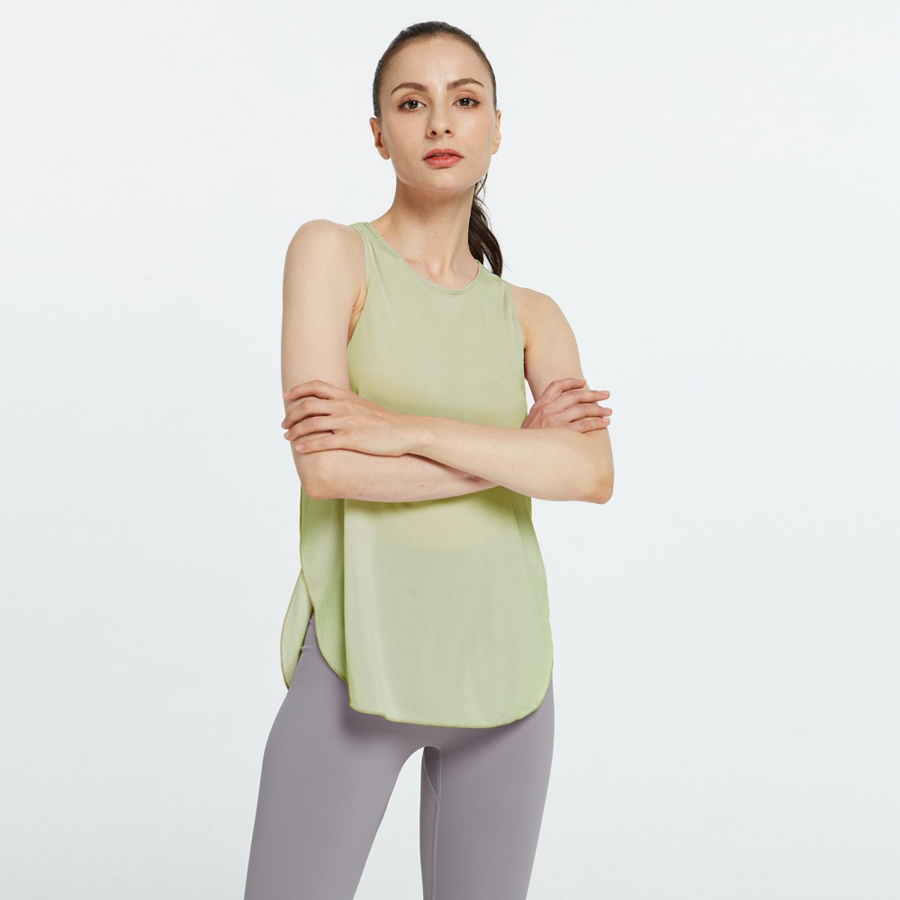 New Spring and summer new pure-color loose yoga vest blouse pullover head quick-dry exercise jacket lady 