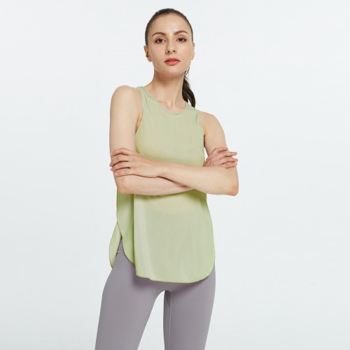 New Spring and summer new pure-color loose yoga vest blouse pullover head quick-dry exercise jacket lady