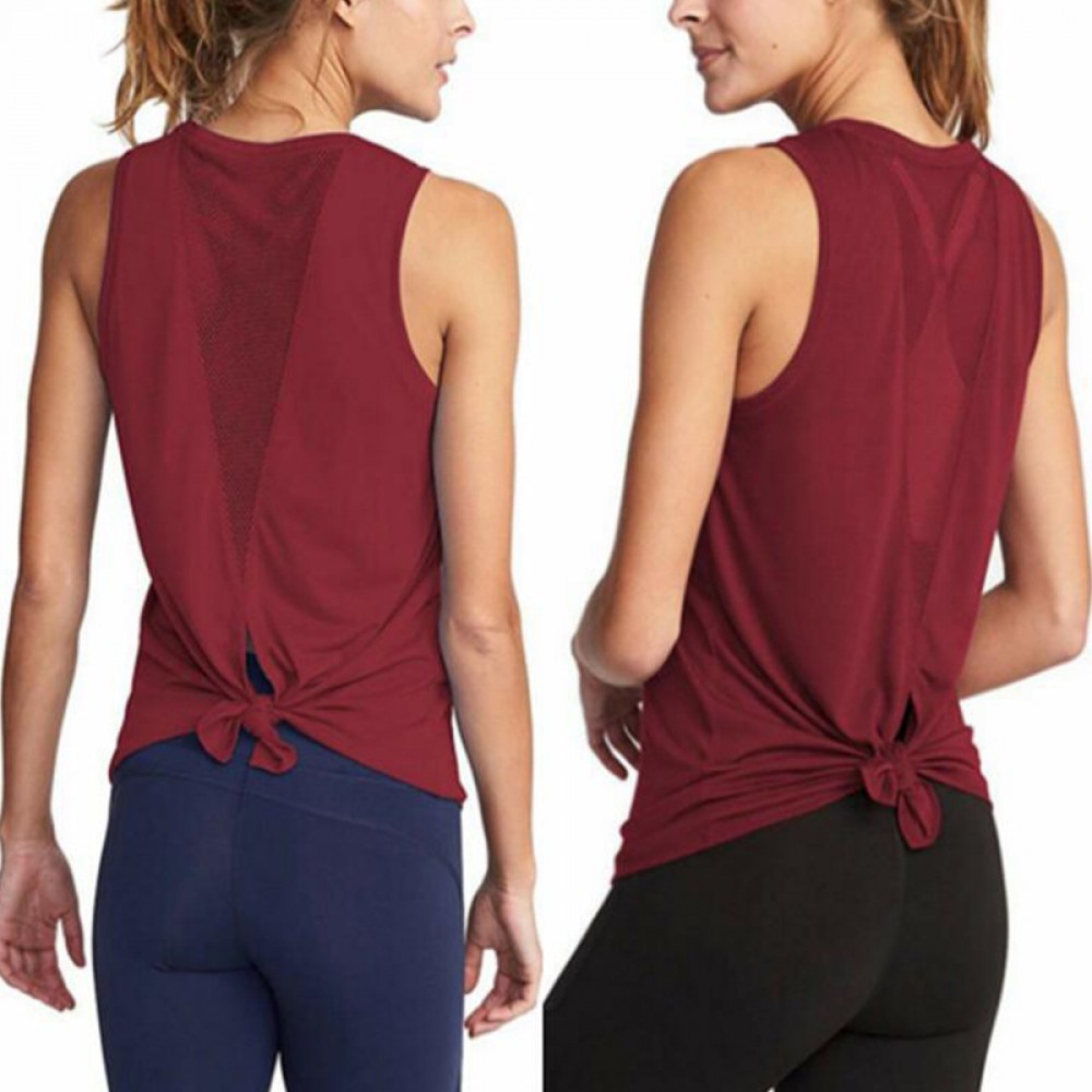 New Spring and summer new pure-color loose yoga vest blouse pullover head quick-dry exercise jacket lady 