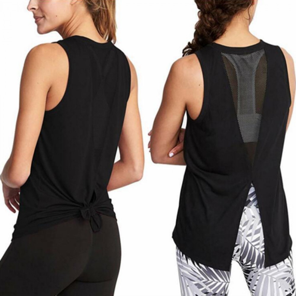 New Spring and summer new pure-color loose yoga vest blouse pullover head quick-dry exercise jacket lady 