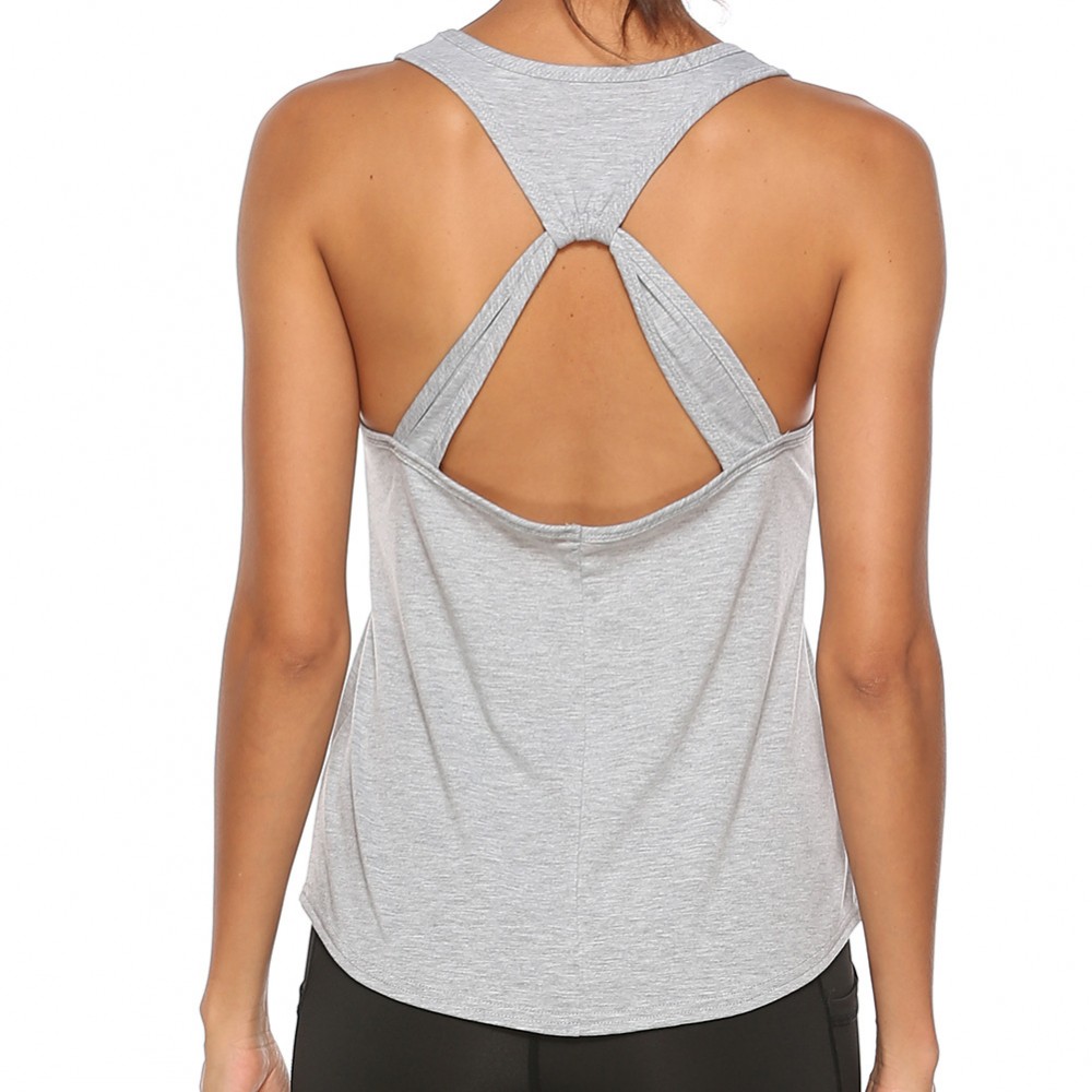 New Spring and summer new pure-color loose yoga vest blouse pullover head quick-dry exercise jacket lady 