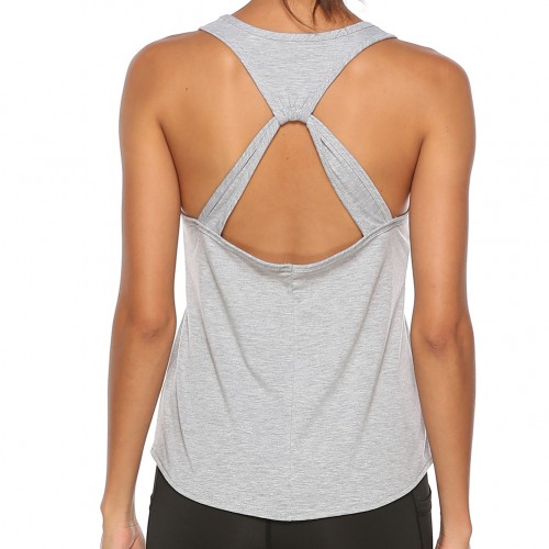 New Spring and summer new pure-color loose yoga vest blouse pullover head quick-dry exercise jacket lady
