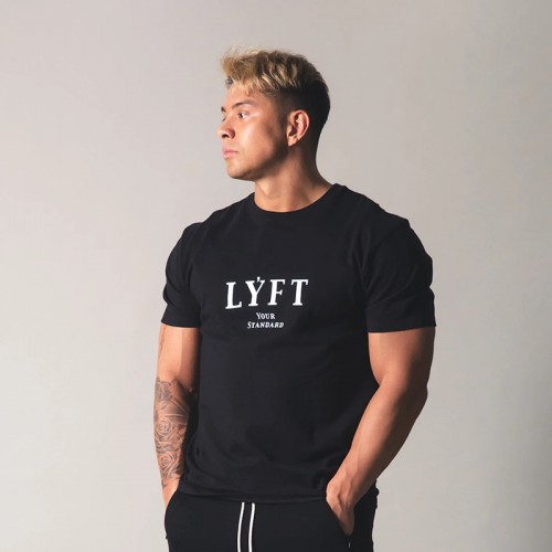 New Muscle sports men’s t-shirt spring round collar fashion cotton running fitness short sleeve wholesale