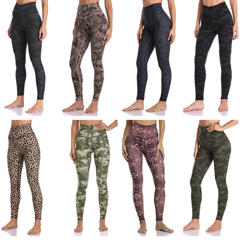 Leopard print leggings, European and n Camouflage Yoga Pants, cross-border high-waist hip fitness yoga suit